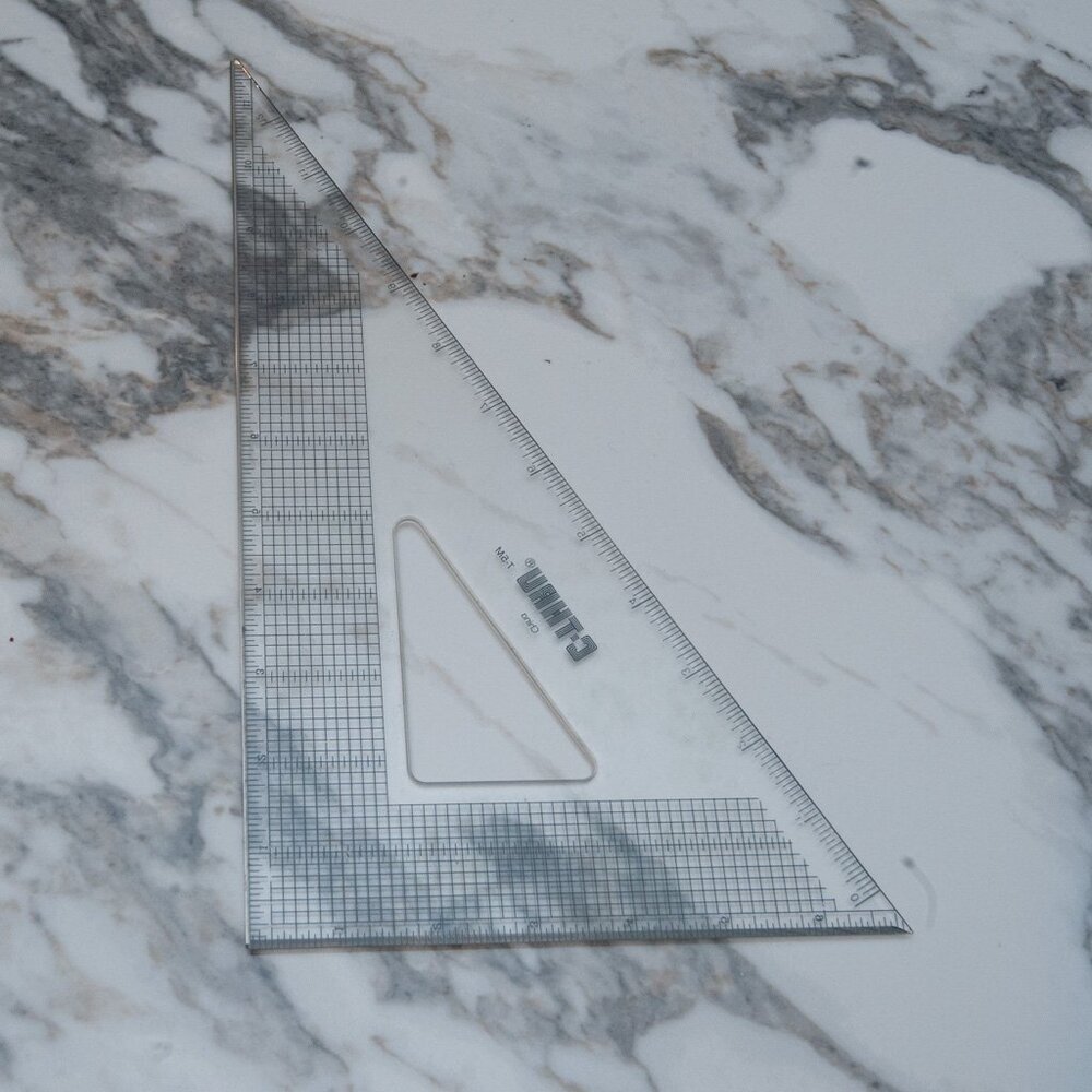 Westcott C-THRU Grid Triangle, 12", 30/60 Degree, Transparent (T-5M)